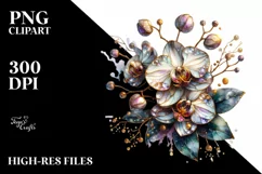 Detailed Shiny -like Orchid with Metalic Insertions Product Image 3