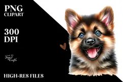 Watercolor Happy Cute German Shepherd PNG Product Image 2