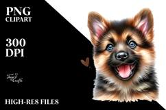 Watercolor Happy Cute German Shepherd PNG Product Image 2