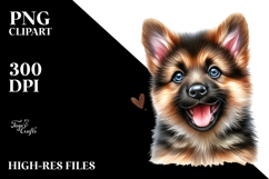 Watercolor Baby German Shepherd PNG Product Image 2