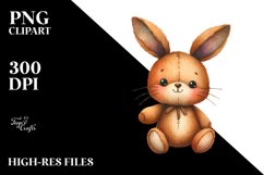 Colorful Vibrant Plush Bunny Watercolor | Clipart Product Image 3