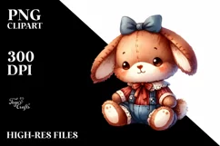 Cute Baby Plush Bunny | Sublimation | Clipart Product Image 1