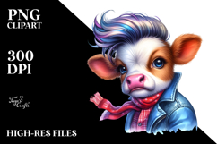 Goofy Cow Model Pose, PNG Product Image 2