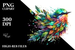 Abstract Vibrant Watercolor Bird, Transparent PNG Product Image 3