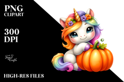 Simple Watercolor Drawing of Cute Baby Unicorn, Halloween Product Image 2
