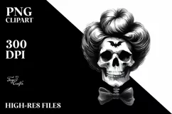 Skull with Hair Bow Tom PNG Product Image 1