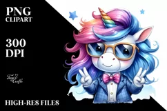 Cute Unicorn Playing with Paint PNG Product Image 3