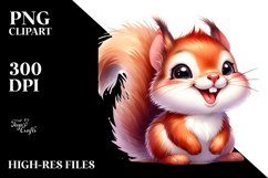 Cute Baby Squirrel Watercolor PNG Product Image 2