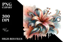 Abstract Pastel Wooden Stained Lily Made of Product Image 2