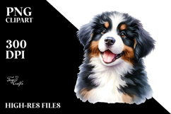 Watercolor Baby Bernese Mountain Dog PNG Product Image 2
