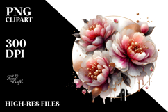 Glossy Peonies in , PNG Product Image 2