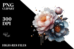 Abstract Glossy Peonies PNG Product Image 2