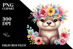Pastel Sitting Otter, PNG Product Image 2