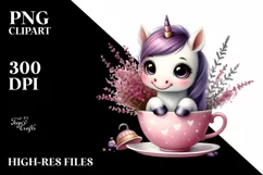 Cute Smiling Baby Unicorn | Sublimation Clipart Product Image 1