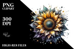 Sunflower Watercolor Splash Clipart Product Image 3