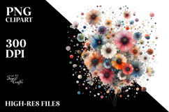 Watercolor Abstract Colorful with Small Daisy Product Image 2