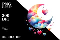 Moon with Hearts PNG Product Image 2