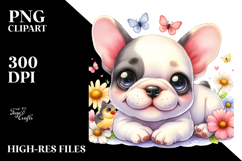 Cute Cartoon French Bulldog with Big Eyes PNG Product Image 2