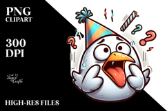 Colorful Bird with Party Hat PNG Product Image 2