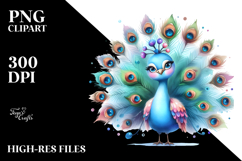 Funny Watercolor Peacock | Colorful Product Image 2