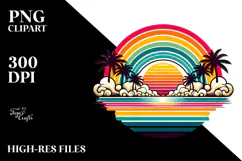 Retro Tropical Rainbow Sunset, 20 oz Tumbler Product Image 2