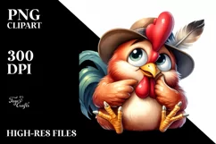 Funny Rooster with Goofy Smile PNG Product Image 1