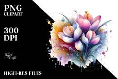 Colorful Crocus with Golden Insertions PNG Product Image 2