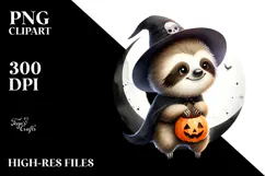 Cute Baby Sloth Halloween PNG Product Image 2