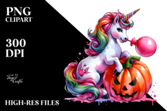 Colorful Unicorn Pumpkin Clipart Product Image 2