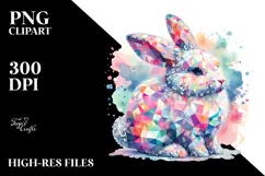 Colorful Bunny with Diamonds in Pastel Shades Product Image 2