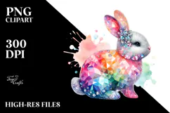 Colorful Bunny with Diamonds in Pastel Shades Product Image 2