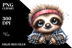 Energetic Baby Sloth PNG Product Image 2