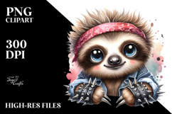 Punk Sloth Illustration PNG Product Image 2