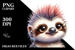 Cute Baby Sloth Watercolor Painting PNG Product Image 2