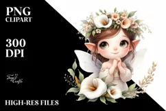 Watercolor Fairy with Calla Lily | Clipart Product Image 3