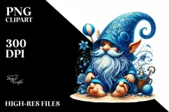 Detailed Summer Gnome in Azzure | Clipart Product Image 3