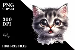 Expressive Cat Portrait, High-Res PNG Product Image 1