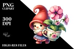 Baby Gnome with Impatiens PNG Product Image 2