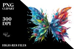 Vibrant Butterfly with Flowers PNG Product Image 1