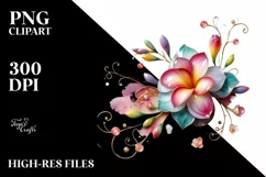 Watercolor Luxury Flower Love Splash Clipart Product Image 3
