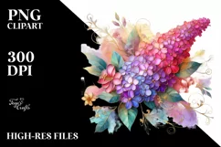 Watercolor Luxury Flower Love Splash Clipart Product Image 3