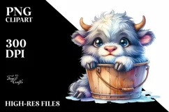 Colorful Musk Ox in Bucket Clipart Product Image 1