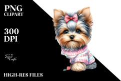 Cute Watercolor Yorkshire Terrier with Christmas Gifts Product Image 2