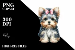Cute Watercolor Yorkshire Terrier with Christmas Gifts Product Image 3