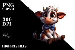 Goofy Cartoon Cow, Digital Painting Product Image 2