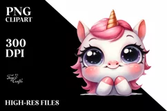 Expressive Baby Unicorn, Transparent PNG Product Image 3