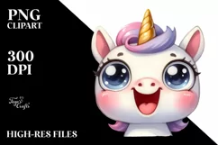 Expressive Baby Unicorn, Transparent PNG Product Image 3