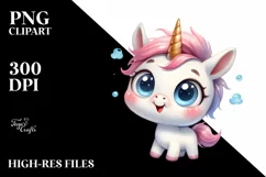 Expressive Baby Unicorn, Transparent PNG Product Image 3