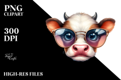 Funny Baby Cow with Sunglasses, High-Res PNG Product Image 2