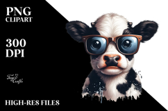 Funny Baby Cow with Sunglasses, High-Res PNG Product Image 2